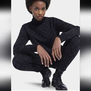 The Kooples Logo Black & Gray Turtle-Neck Sweater